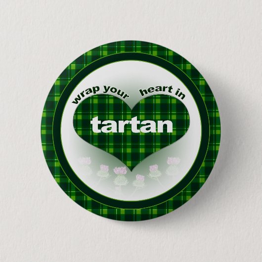 Omslag Uw hart in Tartan Ronde Button 5,7 Cm (Voorkant)