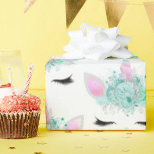 Omslag van de de eenhoorn de gezichten betegelde cadeaupapier