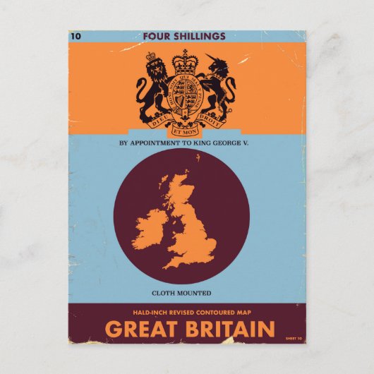 Omslag van een vintage kaartboek van Groot-Brittan Briefkaart (Voorkant)