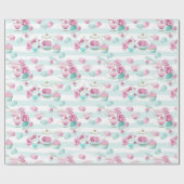Omslag van florale theetpartijen cadeaupapier (Vlak)