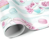 Omslag van florale theetpartijen cadeaupapier (Rol Hoek)