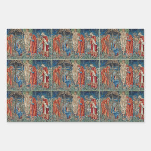 Omslag van geschenken van Magi, Mary en baby Jesus Inpakpapier Vel