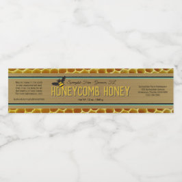 Omslag van honingcontainer rond gouden labels snij waterfles etiket