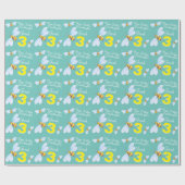 Omslag van kleindochter bij derde verjaardag cadeaupapier (Vlak)