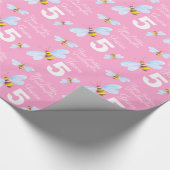 Omslag van kleindochter, naam bijen vijfde verjaar cadeaupapier (Hoek)