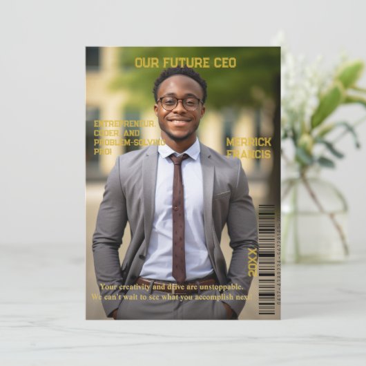Omslag van ons toekomstig CEO-foto magazine Feestdagenkaart (Staand voorkant)