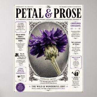Omslag van Petal en Prose Vintage Bloemmagazine Poster