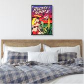 Omslag van vintage sciencefiction stripboek Rocket Canvas Afdruk (Insitu (Slaapkamer))
