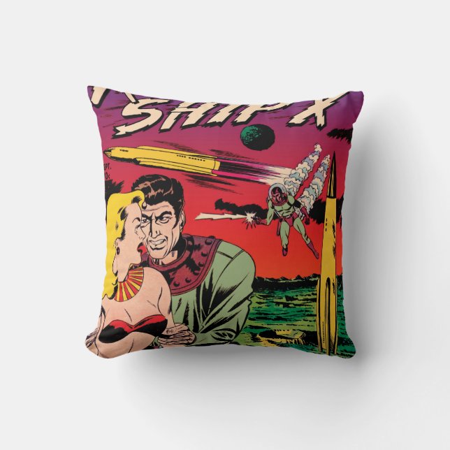 Omslag van vintage sciencefiction stripboek Rocket Kussen (Voorkant)