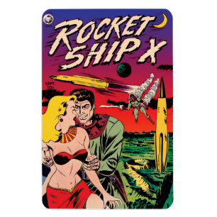 Omslag van vintage sciencefiction stripboek Rocket Magneet
