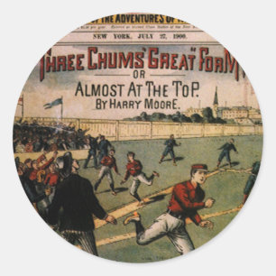 Omslag van Vintage Sports Baseball Three Chums Mag Ronde Sticker