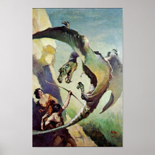 Omslagkunst van Vintage Dragon door J. Allen St. J Poster