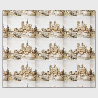 Omslagpapier met afbeelding "Notre Dame Cathedral" Cadeaupapier