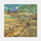 Omsloten korenveld met boer door Vincent van Gogh Magneet (Voorkant)