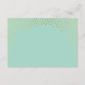 OMSLUITING chic rustiek mini gouden confetti mint Informatiekaartje (Achterkant)