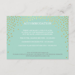 OMSLUITING chic rustiek mini gouden confetti mint Informatiekaartje