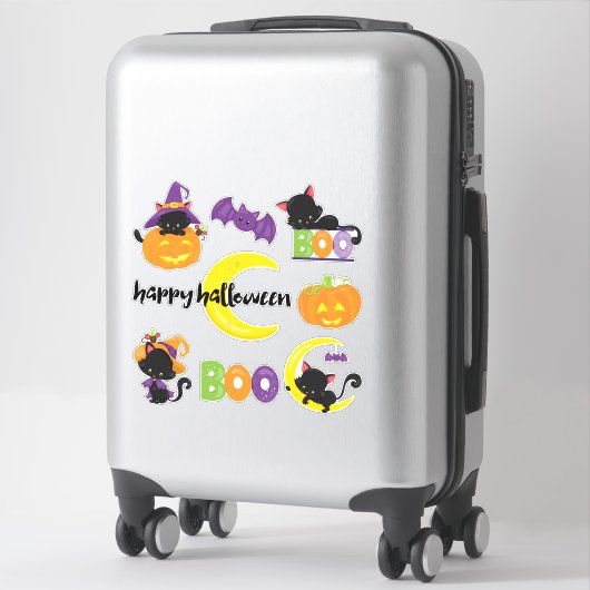 Omtrek Cute Halloween Black Cats Sticker (Koffer)