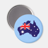 Omtrek en vlag Australië Magneet (Voorkant / Achterkant)