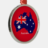 Omtrek en vlag Australië Metalen Ornament (Rechts)