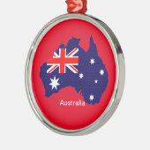 Omtrek en vlag Australië Metalen Ornament (Links)