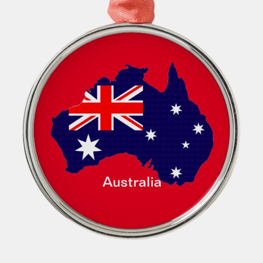 Omtrek en vlag Australië Metalen Ornament (Voorkant)