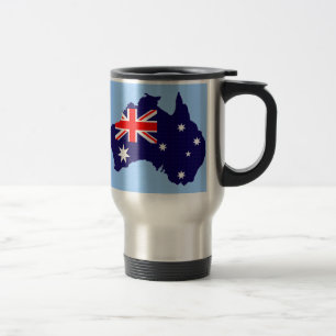 Omtrek en vlag Australië Reisbeker