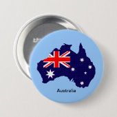 Omtrek en vlag Australië Ronde Button 7,6 Cm (Voorkant /achterkant)