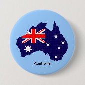 Omtrek en vlag Australië Ronde Button 7,6 Cm (Voorkant)