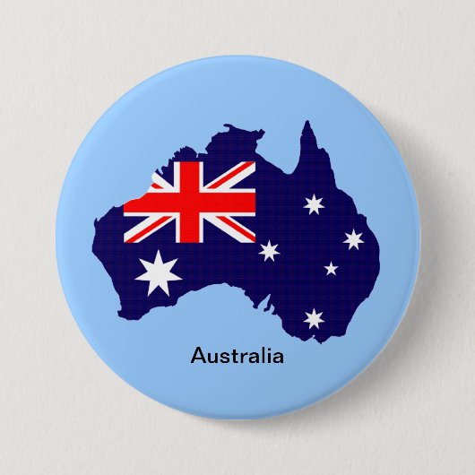 Omtrek en vlag Australië Ronde Button 7,6 Cm (Voorkant)