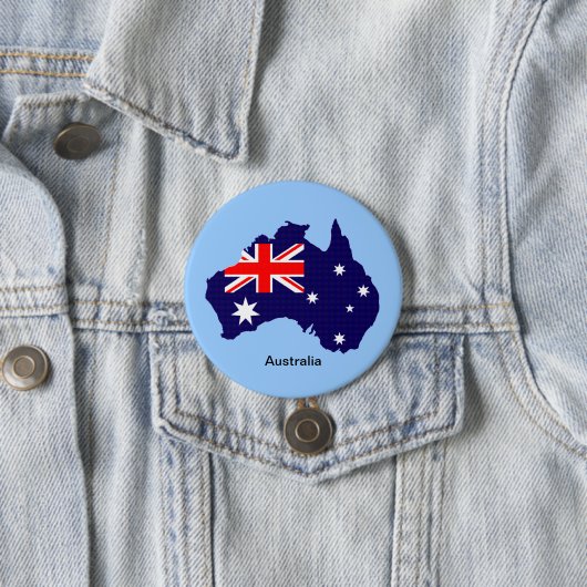 Omtrek en vlag Australië Ronde Button 7,6 Cm (In situ)