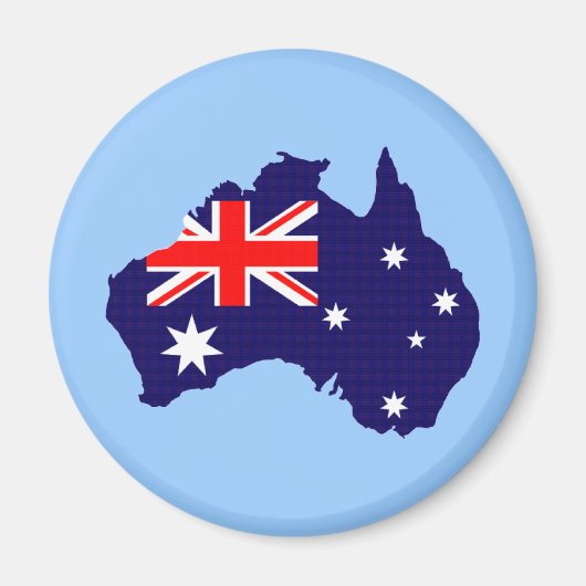 Omtrek en vlag van Australië Magneet (Voorkant)
