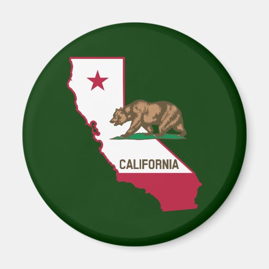 Omtrek en vlag van Californië Magneet (Voorkant)