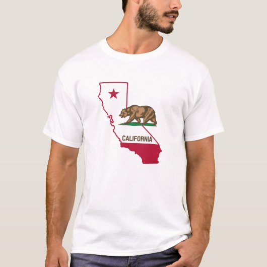 Omtrek en vlag van Californië T-shirt (Voorkant)
