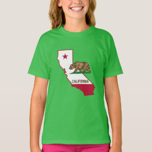 Omtrek en vlag van Californië T-shirt