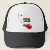 Omtrek en vlag van Californië Trucker Pet (Voorkant)