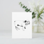 omtrek hallo, buldog briefkaart (Staand voorkant)