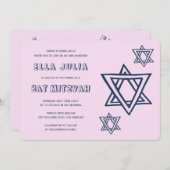 OMTREK LETTERS DAVIDSTER Aangepaste BAR Mitswa Kaart (Voorkant / Achterkant)