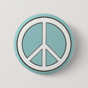 Omtrek Tekening, Vredesteken knoppen Ronde Button 5,7 Cm