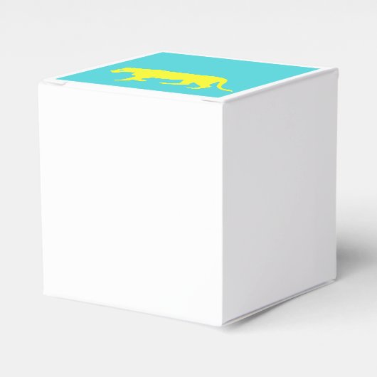 Omtrek van de gele leeuw bedankdoosjes (Voorkant Zijde)