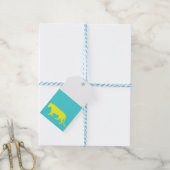 Omtrek van de gele leeuw cadeaulabel (Met Touw)
