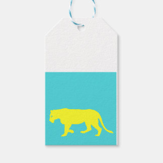 Omtrek van de gele leeuw cadeaulabel
