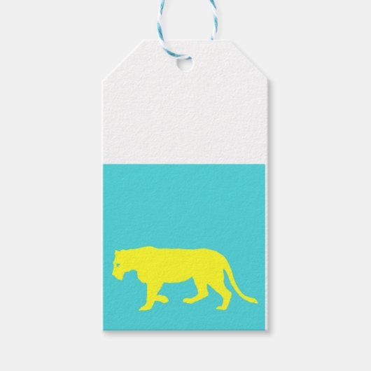 Omtrek van de gele leeuw cadeaulabel (Voorkant)