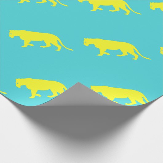 Omtrek van de gele leeuw cadeaupapier (Hoek)