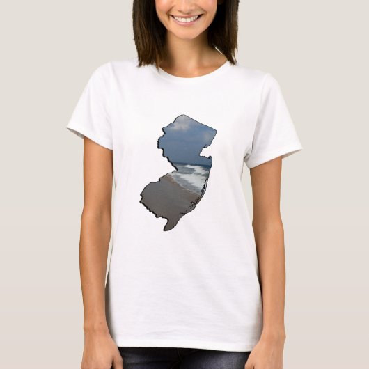 Omtrek van de kust van New Jersey T-shirt (Voorkant)