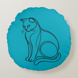 Omtrek van een kat rond kussen