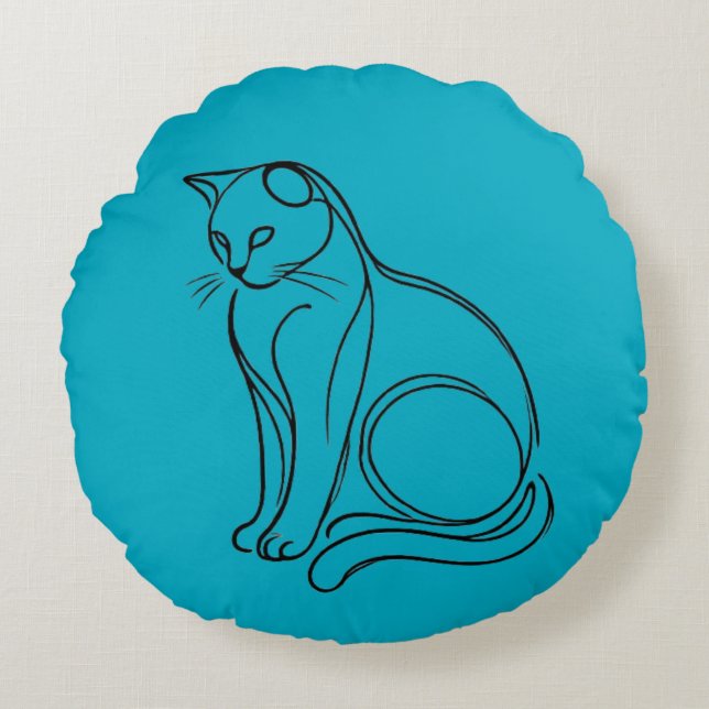 Omtrek van een kat rond kussen (Voorkant)