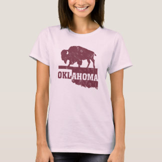 Omtrek van Oklahoma State kaart Buffalo Country T-shirt