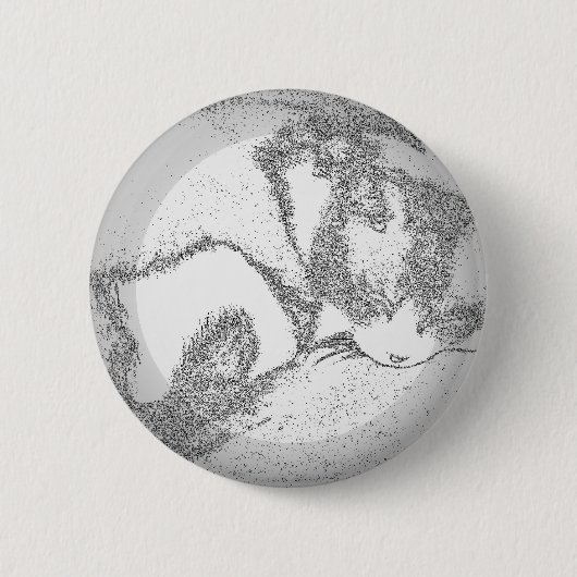 Omtrek van slapend Kat Ronde Button 5,7 Cm (Voorkant)