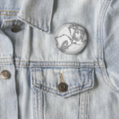 Omtrek van slapend Kat Ronde Button 5,7 Cm (In situ)