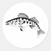 Omtrek van walleye ronde sticker (Voorkant)